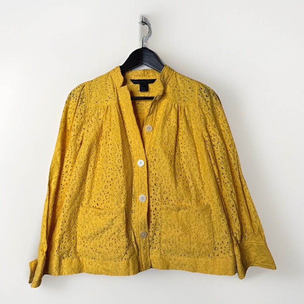 MARC By MARC JACOBS Yellow Cotton Eyelet Jacket Blazer Sz 4